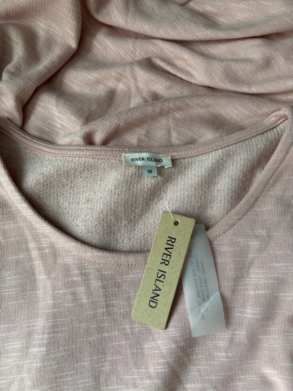 BNWT River Island Light Pink Ruched Side Midi Dress - Picture 5 of 5